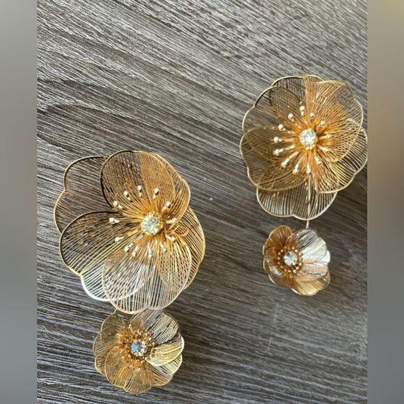 Bohemian flower earrings A168 - Picture 3 of 6